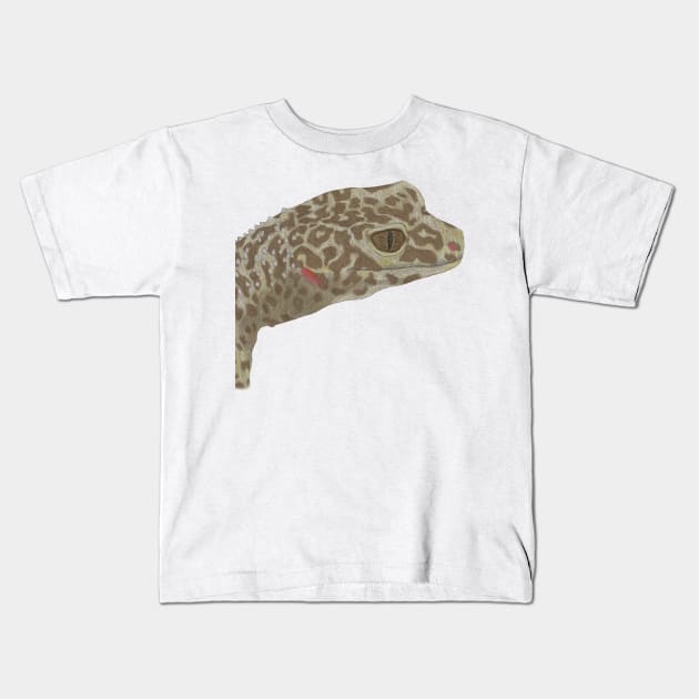 Leopard Gecko Pencil Portrait Kids T-Shirt by TopsyTriceratops